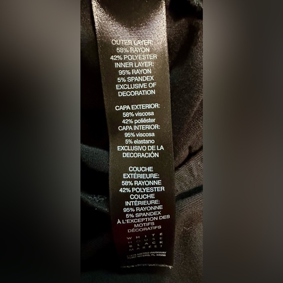 White House Black Market Striped Layered-Look Longline Top in Black— Size Small - Picture 5 of 6